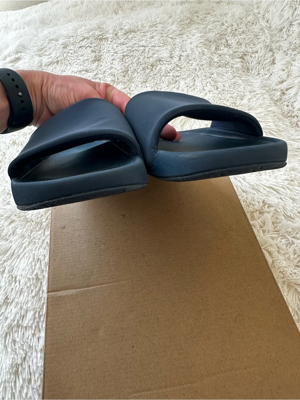 Lululemon Restfeel Slide Sandals Men’s 9 Blue Slip On Slides Casual Athletic